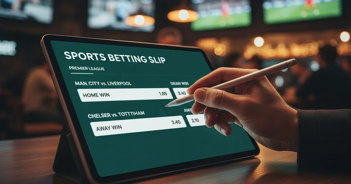 Sázkový tiket s různými typy sázek na sportovní utkání
